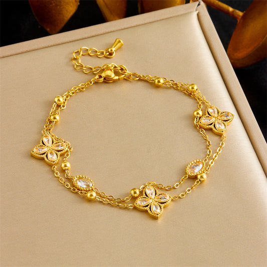 BN12: 18K Gold Plated Premium Stainless Steel Charm Bracelet