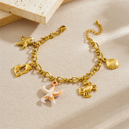 BN37: 18K Gold Plated Premium Stainless Steel Charm Bracelet