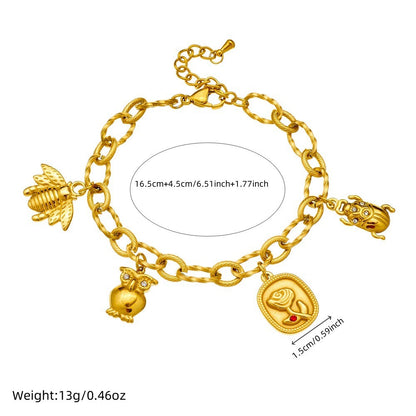 BN11: 18K Gold Plated Premium Stainless Steel Charm Bracelet
