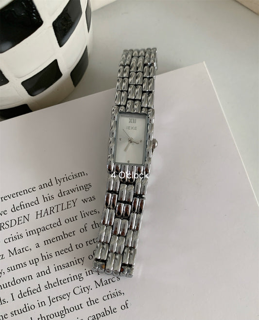 W07: IEKE Branded Wrist Watch: Silver (WITH BOX)