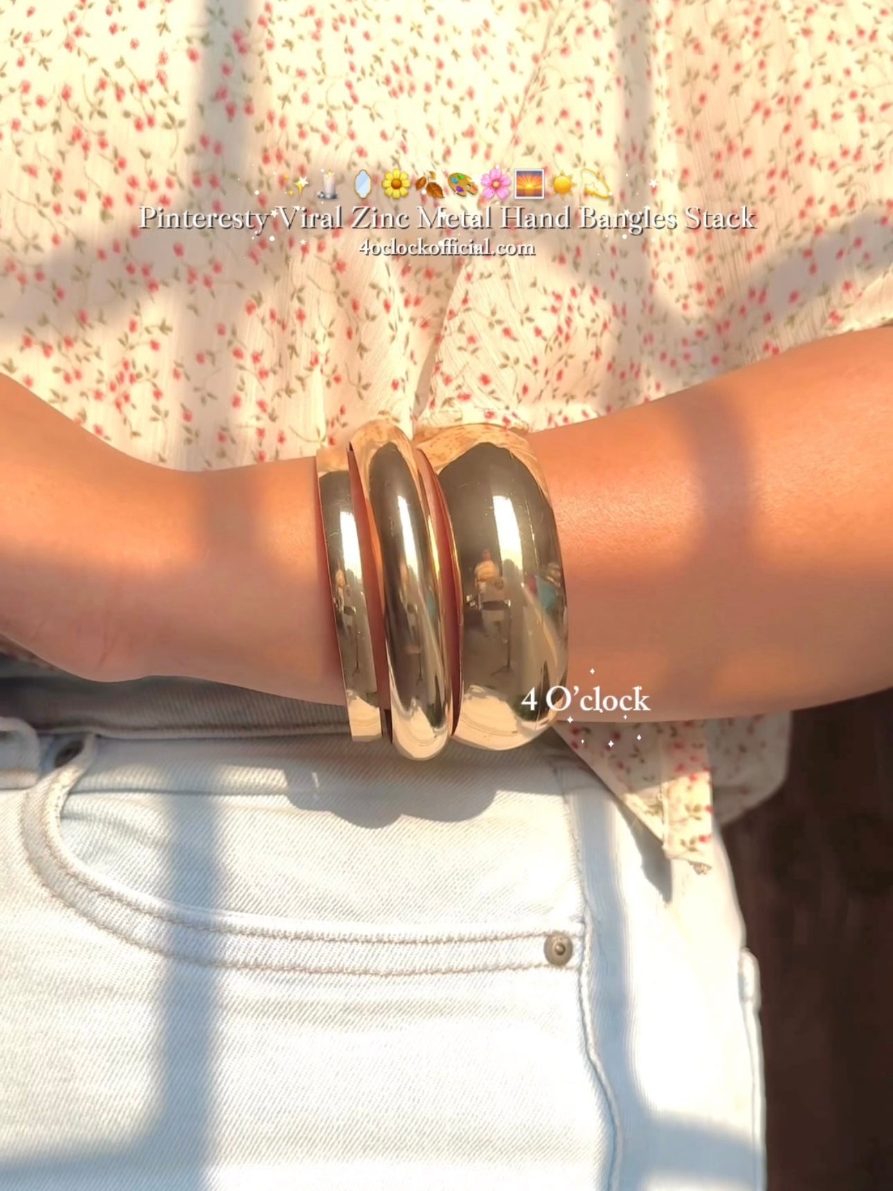 BOHO5: Boho Bangles: 3 pieces set (Golden)