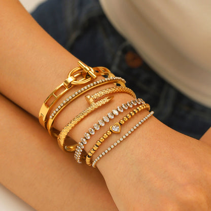 CB42: 18k Gold Plated Premium Stainless Steel Cuff Bracelet