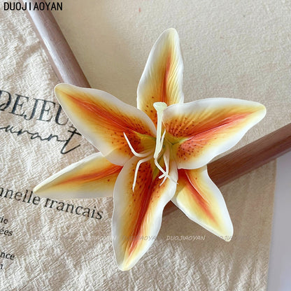 Artificial Lily Side Hair Clip: Orange