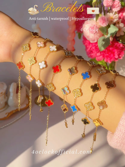 B91: 18k Gold Plated Stainless Steel Minimalist Bracelet: Rainbow Gleam Gradient