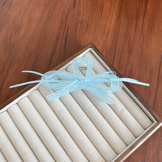 Dainty Ribbon Hairclaws: Blue