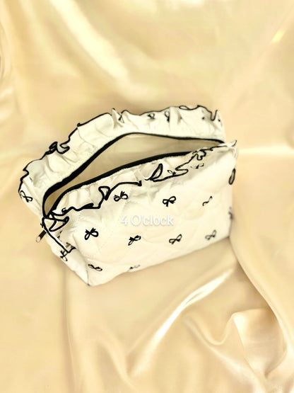 🎀10. Pinteresty Makeup Bag: Black Bow🫧