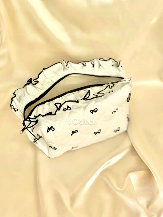 🎀10. Pinteresty Makeup Bag: Black Bow🫧