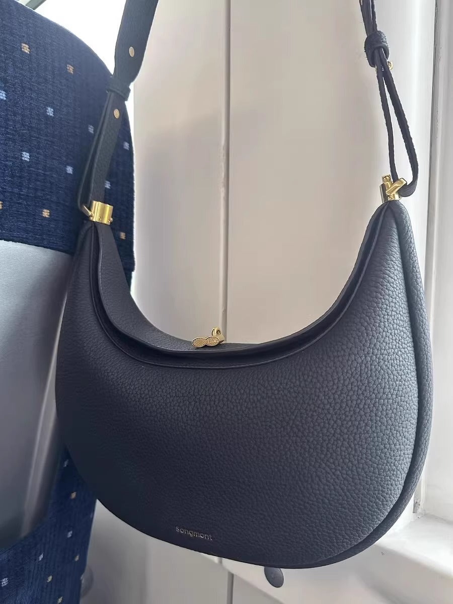 5 in 1 Premium Moonbag: Brand-Design Inspired Handbags: Black (With Box and Dust Bag)
