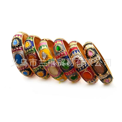 ✨🦢VC211: Vintage Victorian Enamel Bangles : Jade Garden 🌸🕯️