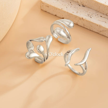 ✨RS108: Maximalistic Finger Ring Sets (Silver) - 3pcs (Full set adjustable)