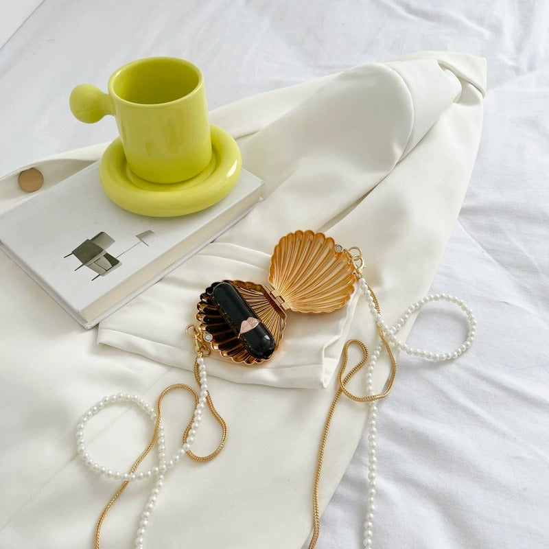 Mini Shell Clutch: Golden