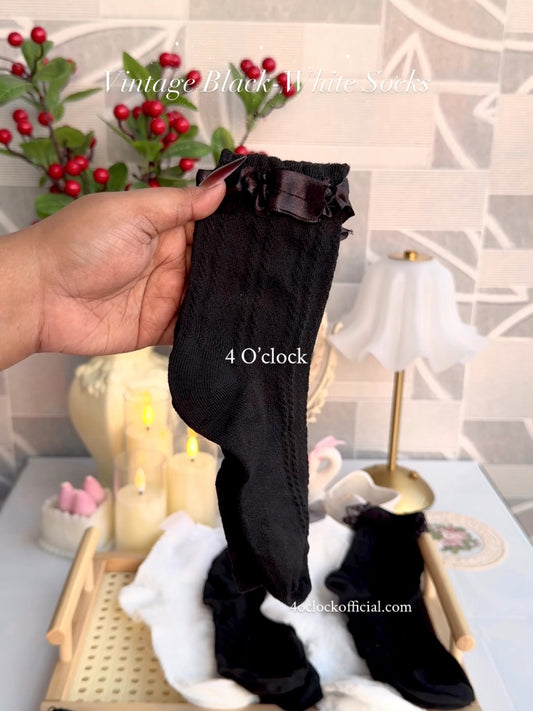 Vintage Socks: Black Lace
