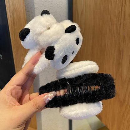 Plushy Panda Hairclaws: White
