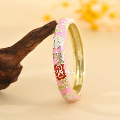 ✨🦢VC105: Vintage Victorian Enamel Bangles : Eternal Blossom 🌸🕯️