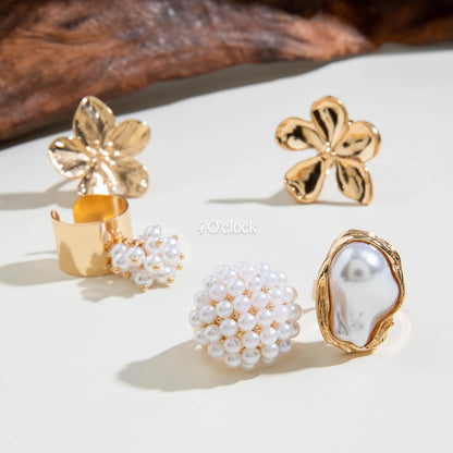✨RS51: Maximalistic Finger Ring Sets (Golden) - 5pcs (full set adjustable)