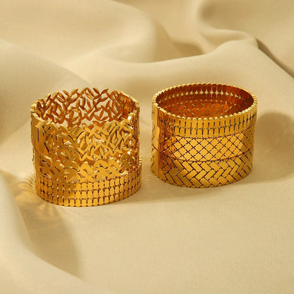 CB03: 18k Gold Plated Premium Stainless Steel Cuff Bangles