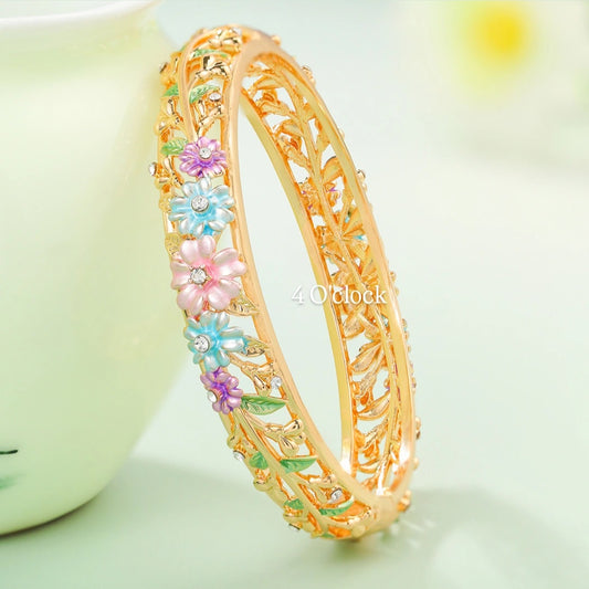 ✨🏰VC32: Cloisonné Vintage Victorian Bangles : Multicolor 🌸🕯️