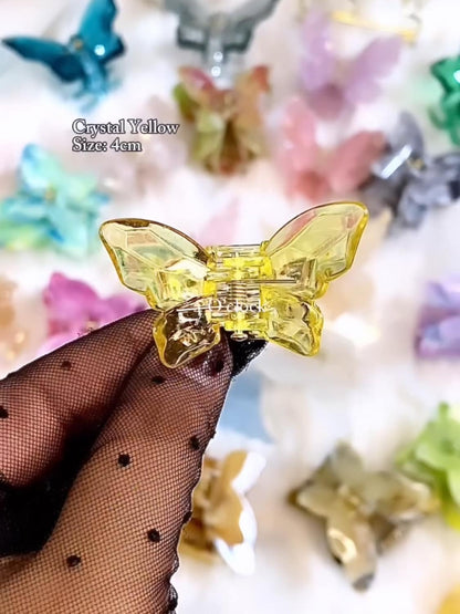 Small Crystal Butterfly Hairclaws: Yellow