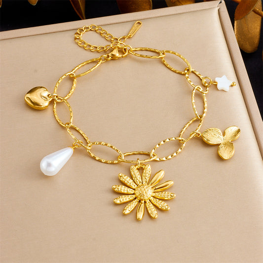 BN04: 18K Gold Plated Premium Stainless Steel Charm Bracelet