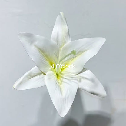 Artificial Lily Side Hair Clip: White