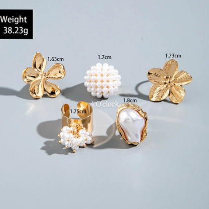 ✨RS51: Maximalistic Finger Ring Sets (Golden) - 5pcs (full set adjustable)