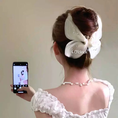 Pinteresty Soft Mesh Butterfly Hair Claws: Off-white