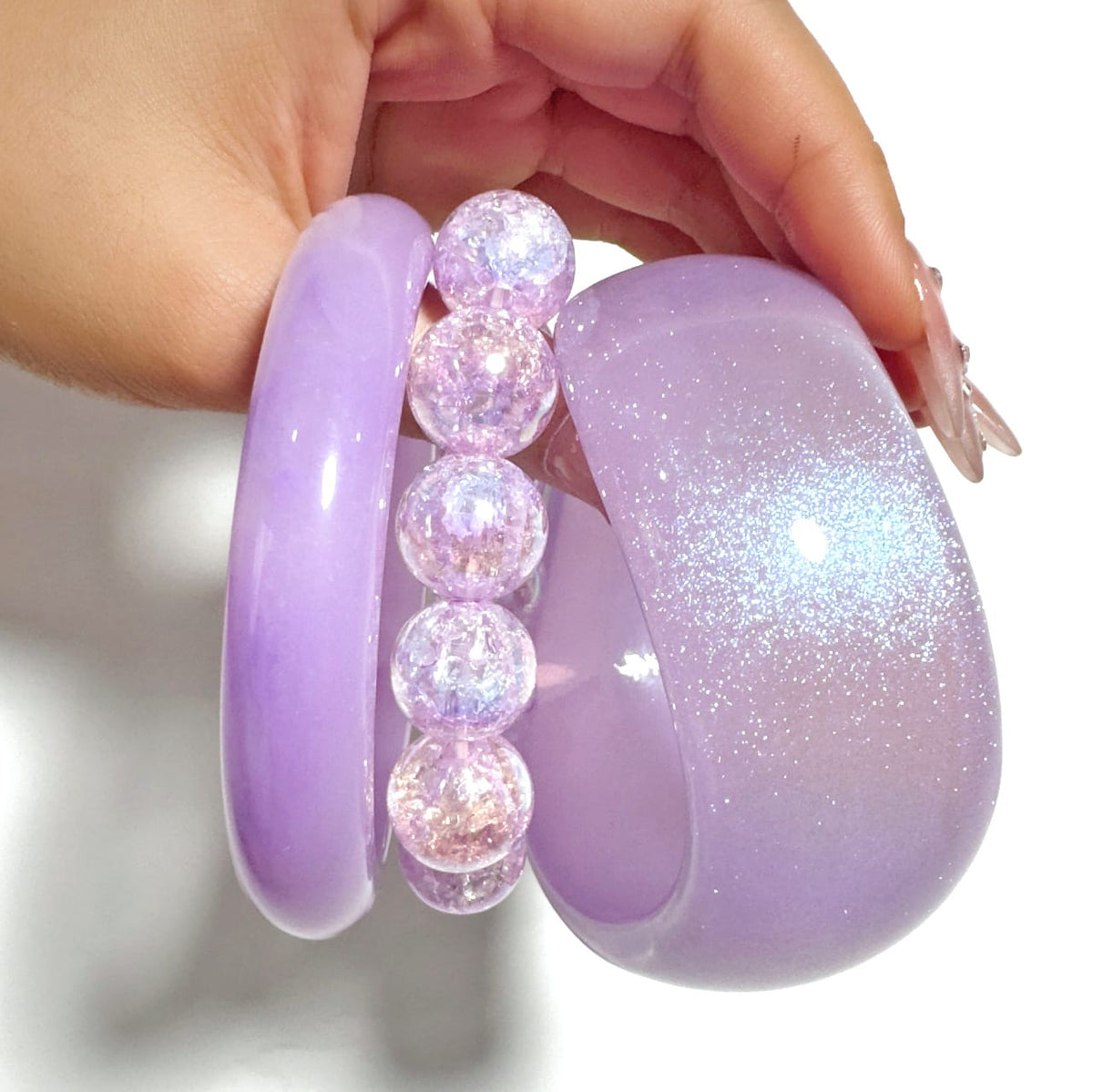 HC202: Trendy Resin Bangle Set (3 pcs)