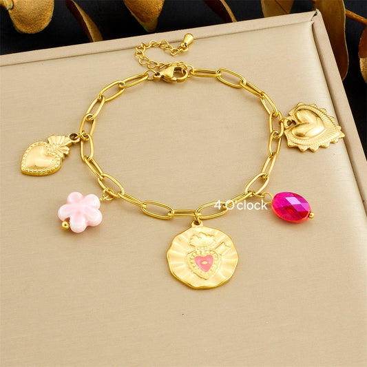 CS15: 18K Gold Plated Premium Stainless Steel Charm Bracelet