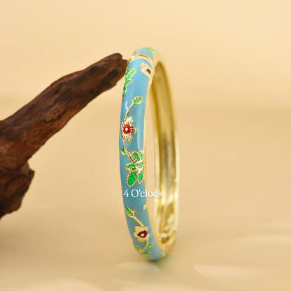 ✨🦢VC113: Vintage Victorian Enamel Bangles : Sky Petal 🌸🕯️