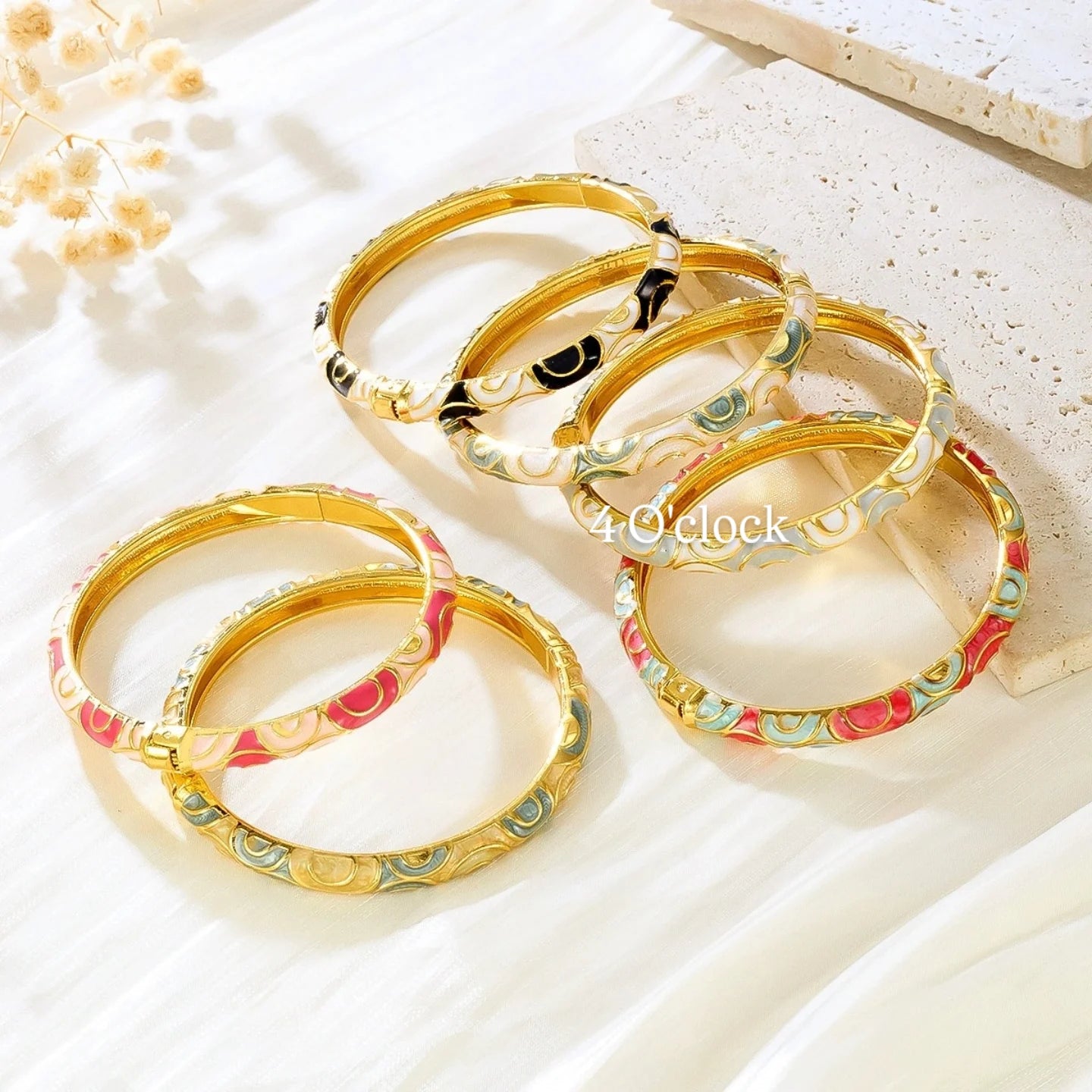 ✨🦢VC139: Vintage Victorian Enamel Bangles : Pink Harmony 🌸🕯️