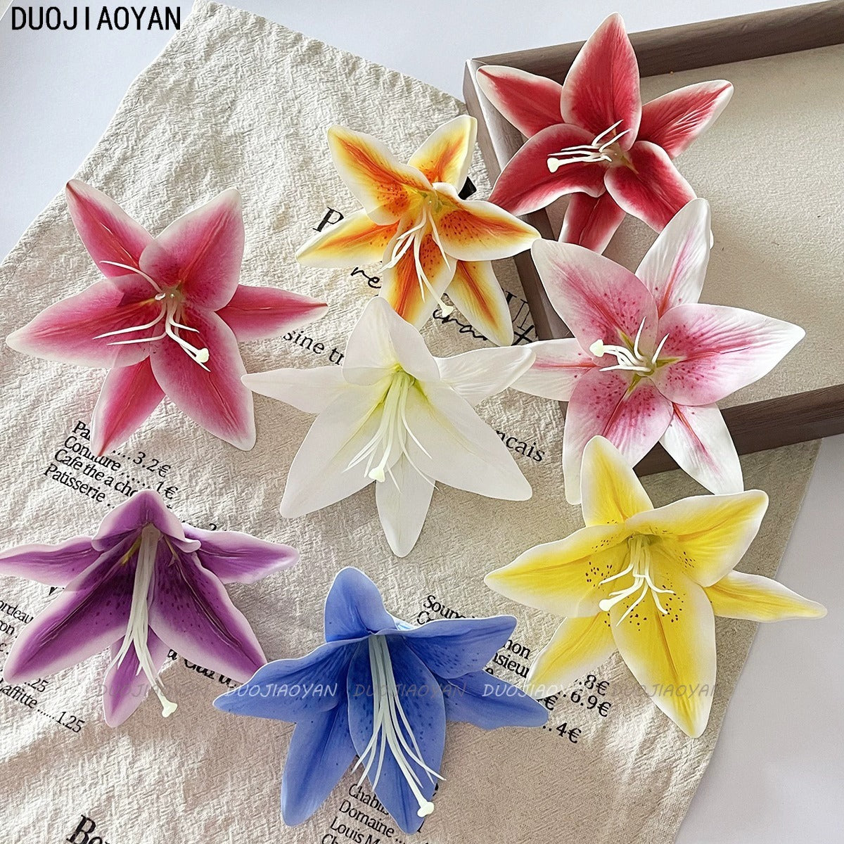 Artificial Lily Side Hair Clip: Purple