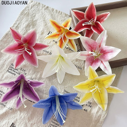 Artificial Lily Side Hair Clip: Purple
