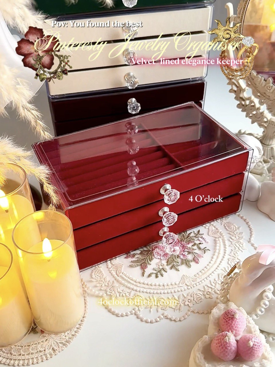 OG12: Big Jewellery Organiser: Burgundy