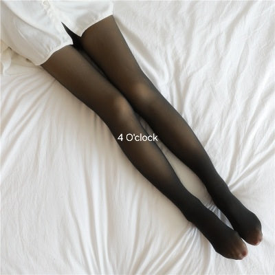 Thermal Stockings: Black-Nude
