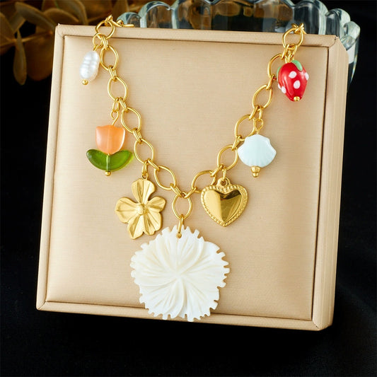 CN43: 18K Gold Plated Premium Stainless Steel Charm Necklace