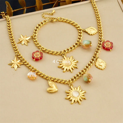 CS13: 18K Gold Plated Premium Stainless Steel Charm Bracelet
