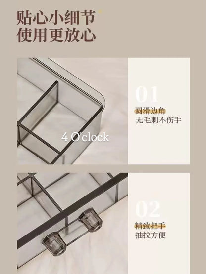 Transparent 3-Layer Jewellery Organizer Box: Coffee (72 Compartments)