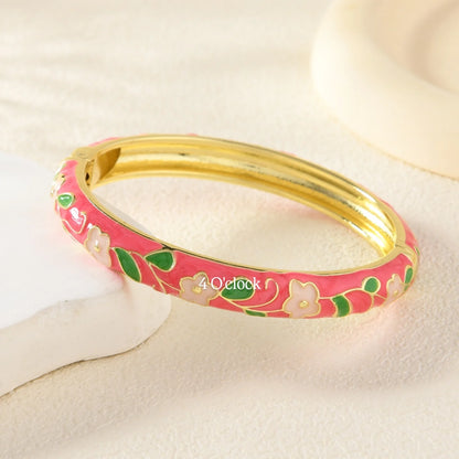 ✨🦢VC161: Vintage Victorian Enamel Bangles : Blush Pink 🌸🕯️