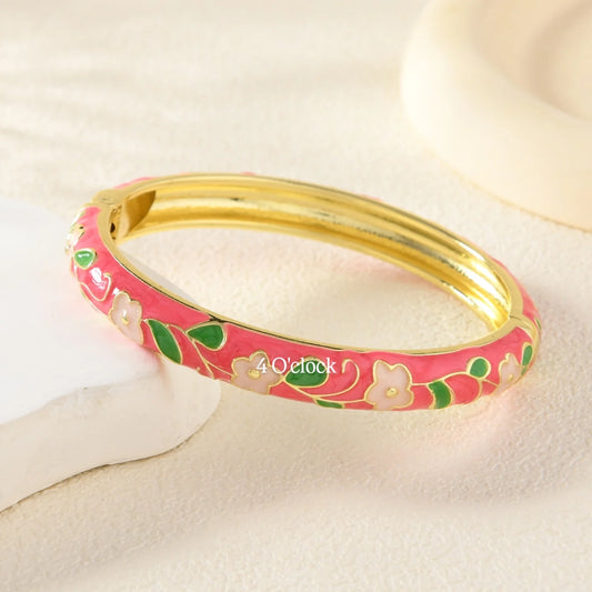 ✨🦢VC161: Vintage Victorian Enamel Bangles : Blush Pink 🌸🕯️