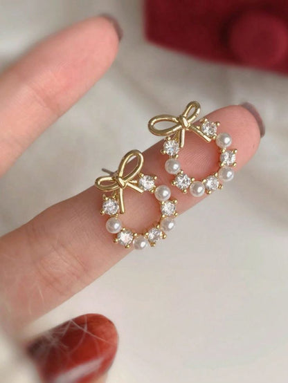 🫰🏻Korean Earrings: Pearl Circle Top✨