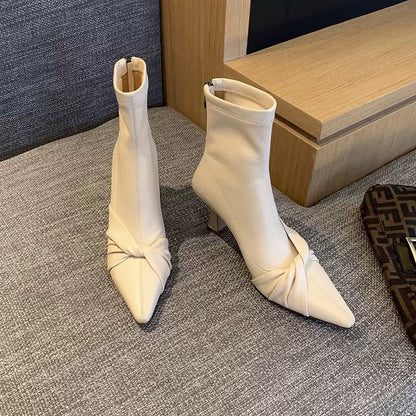 Ankle Bow Boots: Black, Brown, Off-white (PRE ORDER ONLY)