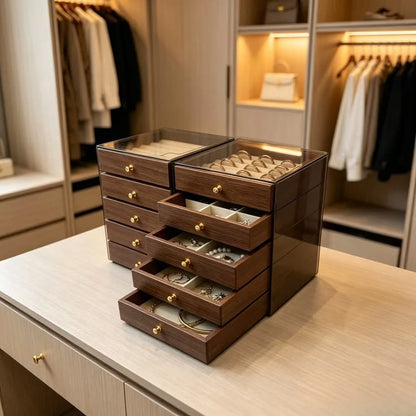 OG1: 5 Tier Jewellery Organiser: Walnut Brown