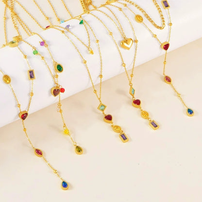 CN36: 18K Gold Plated Premium Stainless Steel Y Necklace