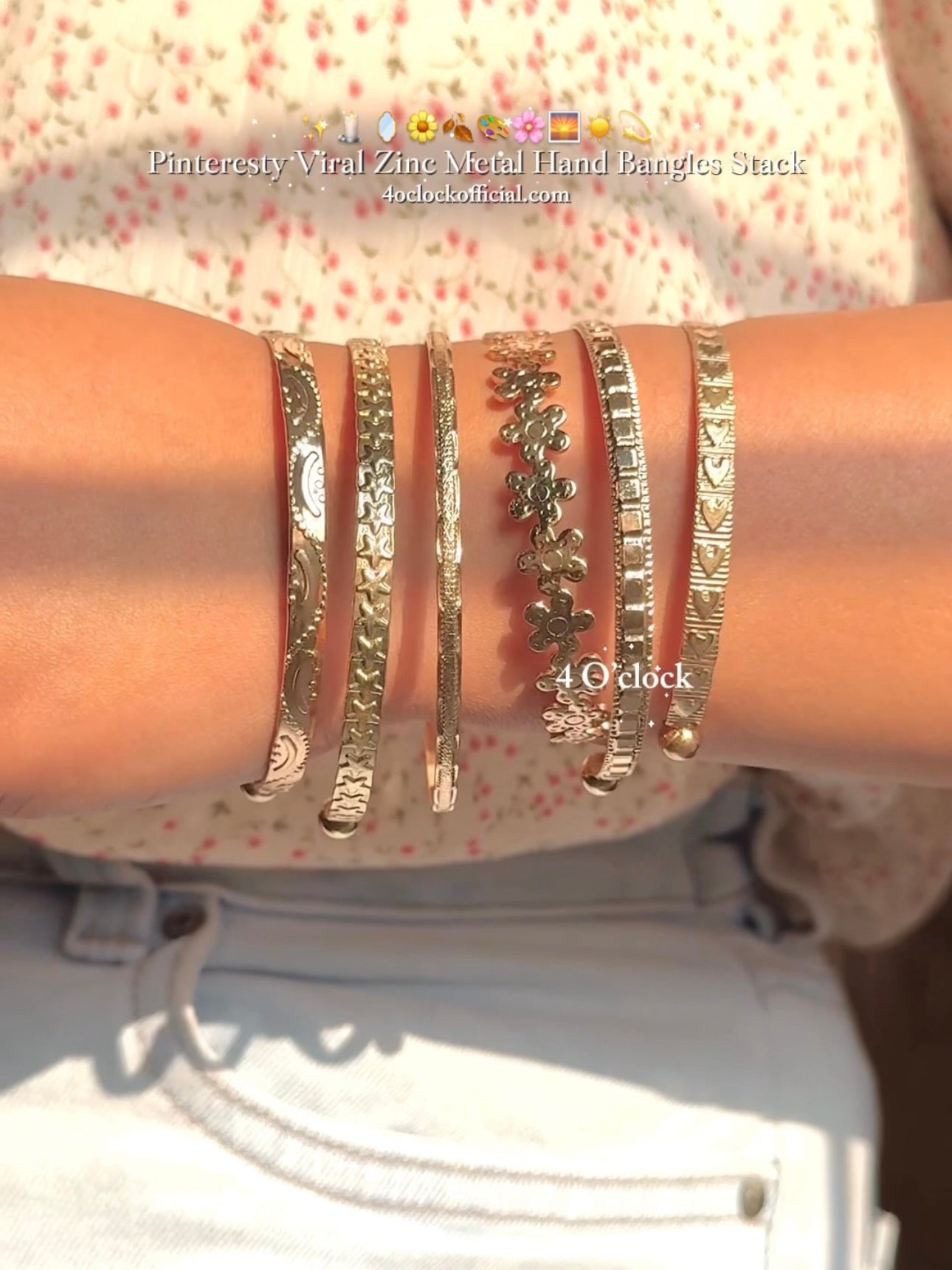 BOHO1: Boho Bangles: 6 pieces set (Golden)