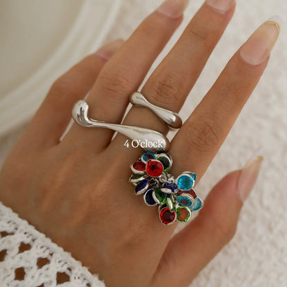 ✨RS116: Maximalistic Finger Ring Sets (Silver) - 3pcs (Adjustable-Non adjustable mixed sizes)