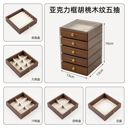 OG1: 5 Tier Jewellery Organiser: Walnut Brown