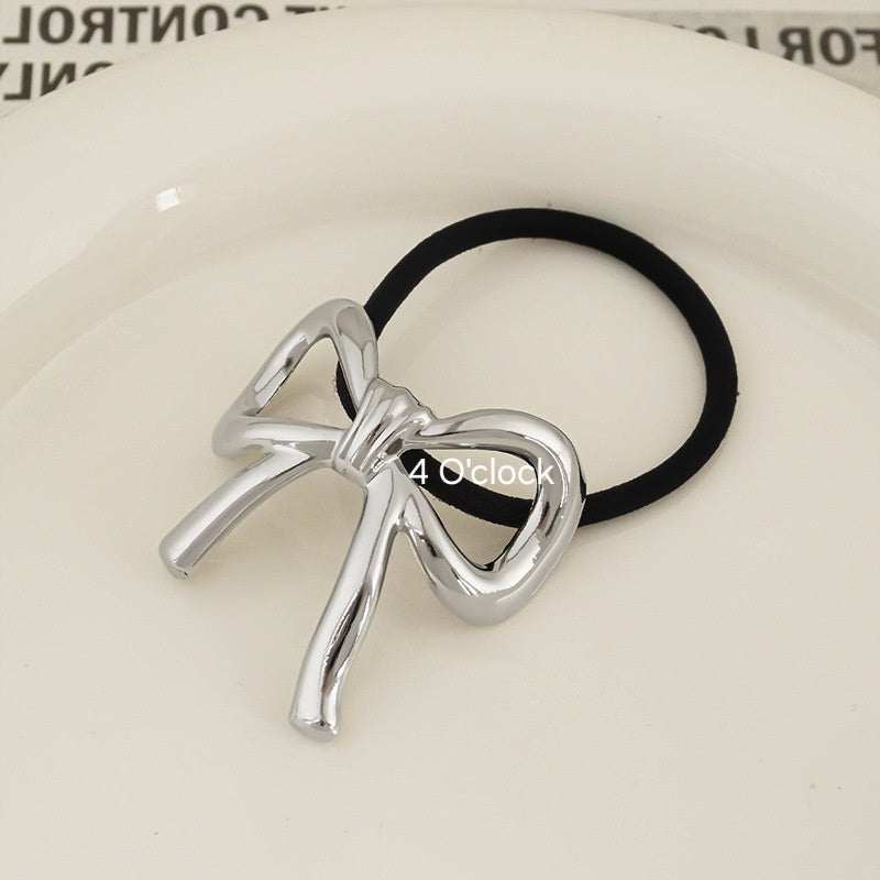 Pinteresty Chunky Hairband: Bowknot Silver