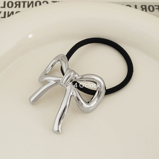 Pinteresty Chunky Hairband: Bowknot Silver