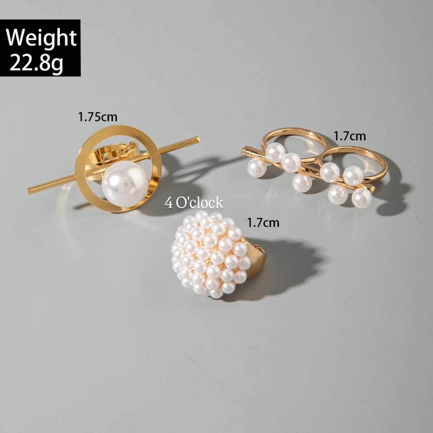 ✨RS81: Maximalistic Finger Ring Sets (Golden) - 3pcs (Adjustable-Non adjustable mixed sizes)