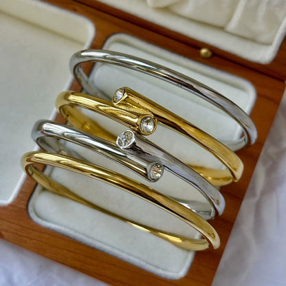 CB28: 18k Gold Plated Premium Stainless Steel Cuff Bangles
